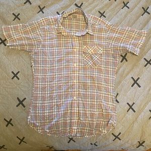Levi's Plaid Button Up Pink Blue Large